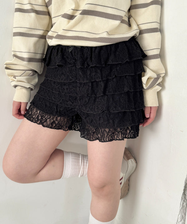 フリフリレースショートパンツ | SL2265010 | ブラック