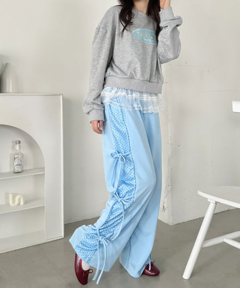 ドットリボンスウェットパンツ | SL2265013 | ライトブルー