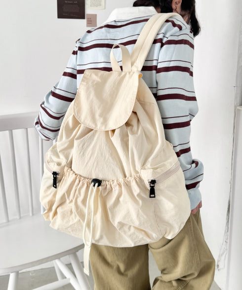 大容量サイドポケットナイロンリュック | SL1265015 | アイボリー