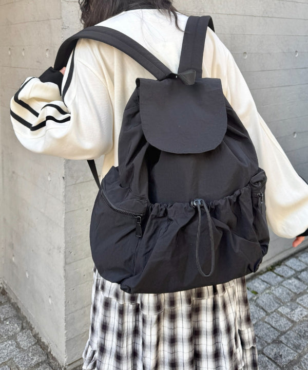 大容量サイドポケットナイロンリュック | SL1265015 | ブラック
