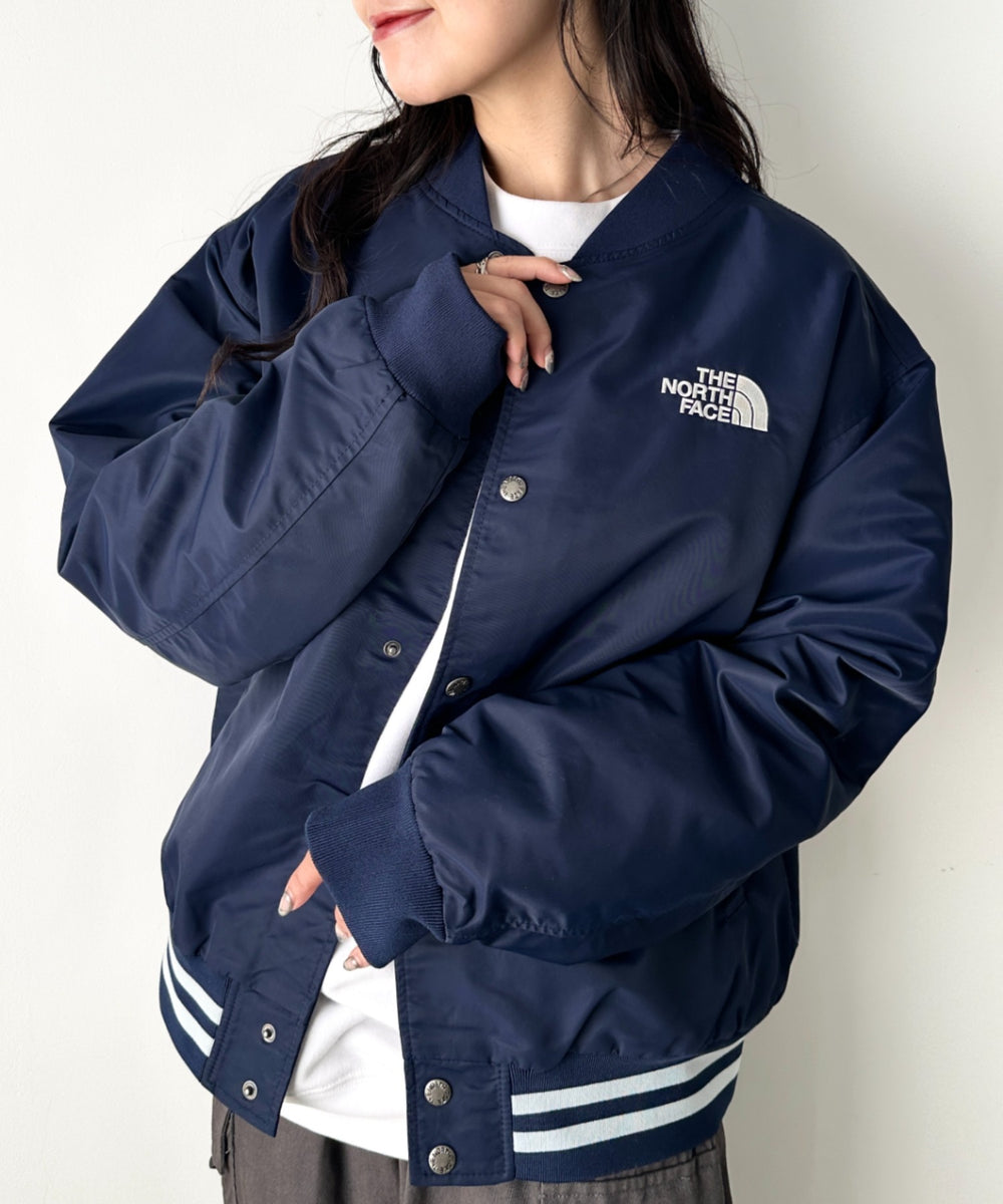 ノーリーズのネイビー ナイロン ジャンパー EMMA NOVEMBER（エマノーヴェンバー） ナイロンジャケット Embroidery