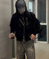MUCENT(ムセント)/配色 ロゴパッチ フルジップパーカー フーディー/WADI APPLIQUE LOGO HOOD ZIP-UP | AT2261002 | ブラック