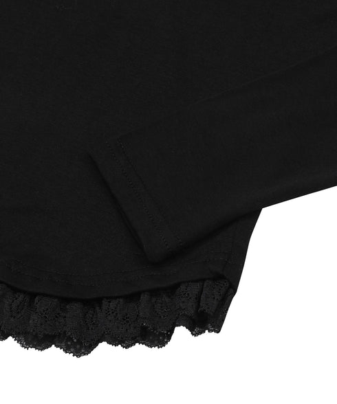 MUCENT(ムセント)/レース Vネック ロングスリーブ Tシャツ/SUNNIOR LACE V-NECK LONG SLEEVE T | AT2261004 | ブラック