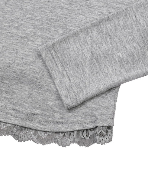 MUCENT(ムセント)/レース Vネック ロングスリーブ Tシャツ/SUNNIOR LACE V-NECK LONG SLEEVE T | AT2261004 | グレー
