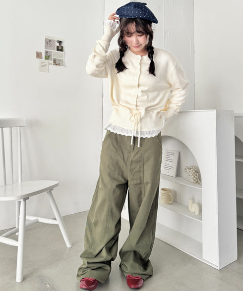 コットンレースリボンリブカーディガン | SL2261013 | アイボリー