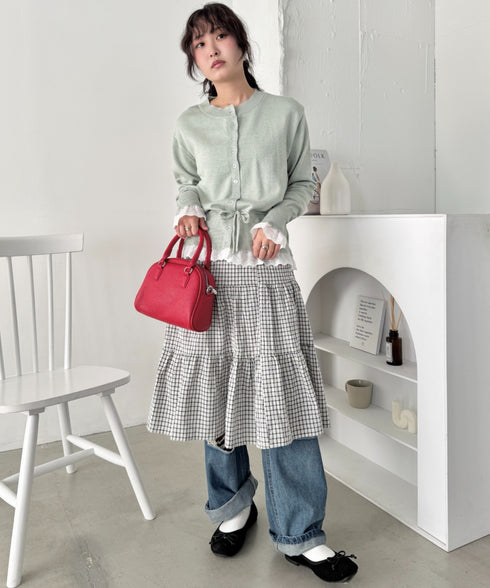 コットンレースリボンリブカーディガン | SL2261013 | ミント