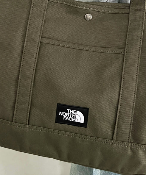 THE NORTH FACE(ザ・ノースフェイス)/ALL-DAY TOTE L_PLUS/TNF A4 PC収納 ビッグサイズ トートバッグ 横型トート コットン素材 | IM1261013 | カーキ