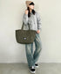 THE NORTH FACE(ザ・ノースフェイス)/ALL-DAY TOTE L_PLUS/TNF A4 PC収納 ビッグサイズ トートバッグ 横型トート コットン素材 | IM1261013 | カーキ