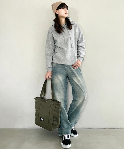THE NORTH FACE(ザ・ノースフェイス)/ALL-DAY TOTE L_PLUS/TNF A4 PC収納 ビッグサイズ トートバッグ 横型トート コットン素材 | IM1261013 | カーキ