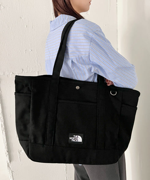 THE NORTH FACE(ザ・ノースフェイス)/ALL-DAY TOTE L_PLUS/TNF A4 PC収納 ビッグサイズ トートバッグ 横型トート コットン素材 | IM1261013 | ブラック