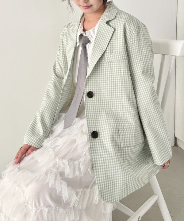 ギンガムチェックテーラードジャケット | SL2261019 | ライトグリーン