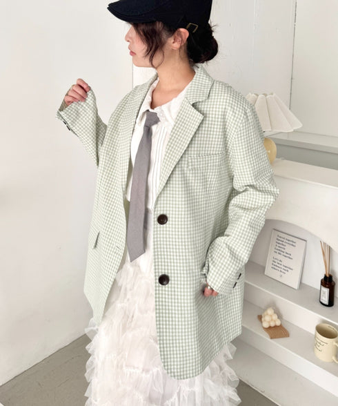 ギンガムチェックテーラードジャケット | SL2261019 | ライトグリーン