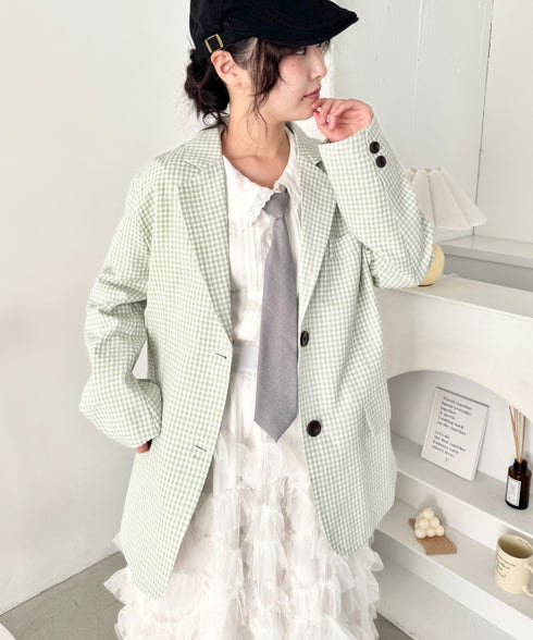 ギンガムチェックテーラードジャケット | SL2261019 | ライトグリーン