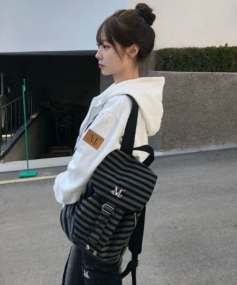 MUCENT(ムセント)/軽量 ストライプ ボーダー ミニ ドローコード ドローストリング ナップザック リュック バックパックMUTE STRIPE MINI BACK PACK | AT1261018 | その他1