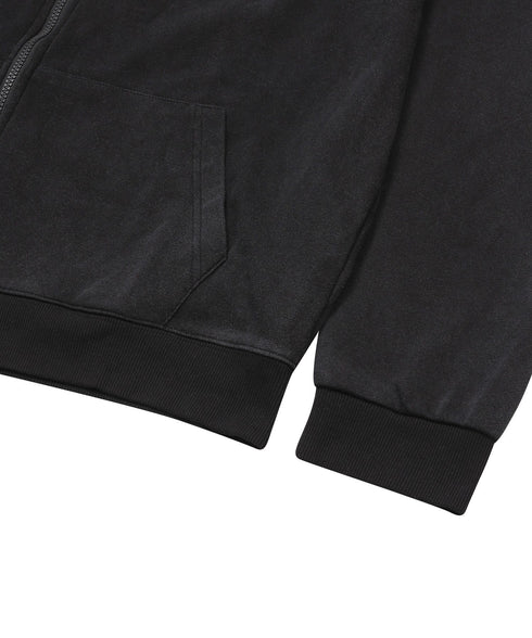 MUCENT(ムセント)/ユニセックス ピグメント フーディ ジップアップ パーカー/DENVER 2-WAY PIGMENT HOOD ZIP-UP | AT2261019 | ブラック