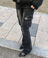 MUCENT(ムセント)/美脚 ブーツカット カーゴ フレア デニム パンツ/LUBEL BOOTS CUT CARGO DENIM PANTS | AT2261020 | ブラック