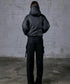 MUCENT(ムセント)/2WAY ハイウエスト ベルト付き ロング スウェットパンツ/MOLB METAL LOGO BELTED SWEAT PANTS | AT2261021 | ブラック