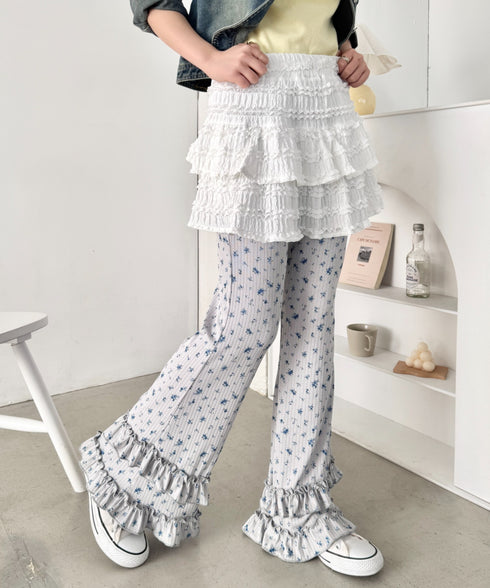 ダブルフリル花柄フレアパンツ | SL2265030 | グレー
