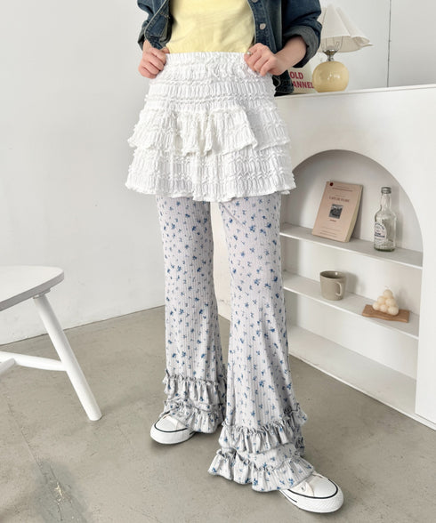ダブルフリル花柄フレアパンツ | SL2265030 | グレー