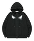 MUCENT(ムセント)/レオパード ドット エンジェル フード ジップアップ フルジップパーカー/SAR LEOPARD SYLPH DOT ANGEL HOOD ZIP-UP | AT2261026 | ブラック