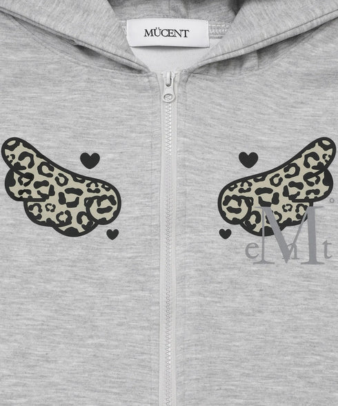 MUCENT(ムセント)/レオパード ドット エンジェル フード ジップアップ フルジップパーカー/SAR LEOPARD SYLPH DOT ANGEL HOOD ZIP-UP | AT2261026 | レオパード