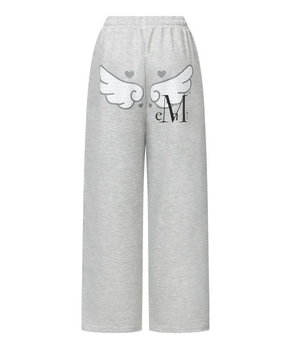 MUCENT(ムセント)/ワイド ルーズ レオパード ドット エンジェル スウェットパンツ/SAR LEOPARD SYLPH DOT ANGEL SWEAT PANTS | AT2261027 | グレー