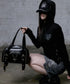 MUCENT(ムセント)/2WAY コニック メタル ロゴ スタッズ ベルト ショルダー ハンドバッグ/KONIC METAL LOGO STUD SHOULDER BAG | AT1261028 | ブラック