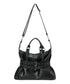 MUCENT(ムセント)/3WAY フロント ダブル ベルト レザー トート クロス ショルダーバッグ/COR FRONT DOUBLE BELTED LEATHER TOTE BAG | AT1261029 | ブラック
