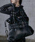 MUCENT(ムセント)/3WAY フロント ダブル ベルト レザー トート クロス ショルダーバッグ/COR FRONT DOUBLE BELTED LEATHER TOTE BAG | AT1261029 | ブラック