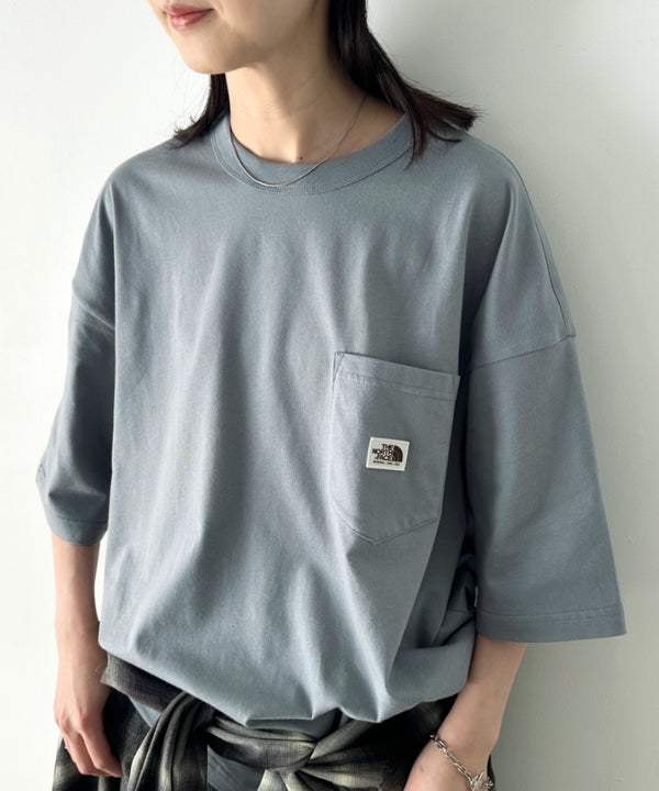【】 THE NORTH FACE(ザ・ノースフェイス)/ルーズフィット ポケT クルーネック オーバーサイズ ユニセックス ポケット付き コットン 半袖 Tシャツ /POCKET S/S R/TEE | IM2261033 | グレイッシュベージュ