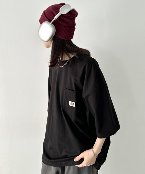 【】 THE NORTH FACE(ザ・ノースフェイス)/ルーズフィット ポケT クルーネック オーバーサイズ ユニセックス ポケット付き コットン 半袖 Tシャツ /POCKET S/S R/TEE | IM2261033 | ブラック