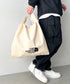 THE NORTH FACE(ザ・ノースフェイス)/A4 PC収納可能 ビッグサイズ トートバッグ コットン生地 ロゴプリント/TNF TRIG BAG | IM1261041 | クリーム