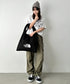 THE NORTH FACE(ザ・ノースフェイス)/A4 PC収納可能 ビッグサイズ トートバッグ コットン生地 ロゴプリント/TNF TRIG BAG | IM1261041 | ブラック