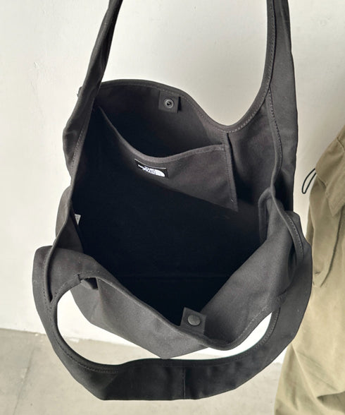 THE NORTH FACE(ザ・ノースフェイス)/A4 PC収納可能 ビッグサイズ トートバッグ コットン生地 ロゴプリント/TNF TRIG BAG | IM1261041 | ブラック