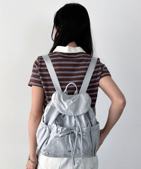 THE NORTH FACE(ザ・ノースフェイス)/軽量 シャーリング リボン メタルロゴ リュック バックパック/BONNEY SR BACKPACK MINI | IM1261047 | ライトグレー