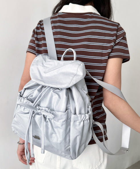 THE NORTH FACE(ザ・ノースフェイス)/軽量 シャーリング リボン メタルロゴ リュック バックパック/BONNEY SR BACKPACK MINI | IM1261047 | ライトグレー