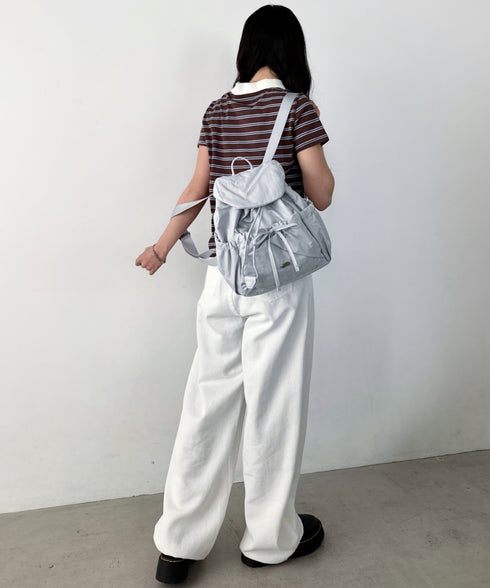 THE NORTH FACE(ザ・ノースフェイス)/軽量 シャーリング リボン メタルロゴ リュック バックパック/BONNEY SR BACKPACK MINI | IM1261047 | ライトグレー
