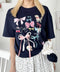ファンシーリボンプリント半袖Tシャツ | SL2262008 | ネイビー
