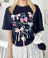 ファンシーリボンプリント半袖Tシャツ | SL2262008 | ネイビー
