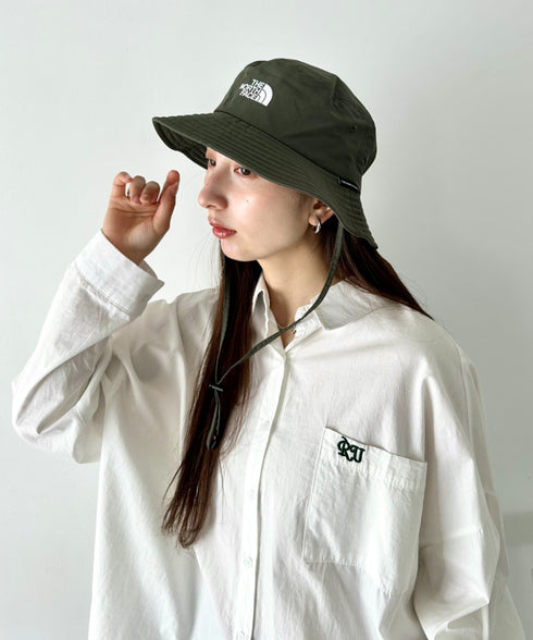 【】THE NORTH FACE(ザ・ノースフェイス)/吸湿速乾 冷感素材 ナイロンバケットハット サファリハット アドベンチャーハット ロゴ刺繍/TNF LIGHT BUCKET HAT | IM5262011 | カーキ