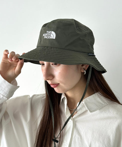 【】THE NORTH FACE(ザ・ノースフェイス)/吸湿速乾 冷感素材 ナイロンバケットハット サファリハット アドベンチャーハット ロゴ刺繍/TNF LIGHT BUCKET HAT | IM5262011 | カーキ