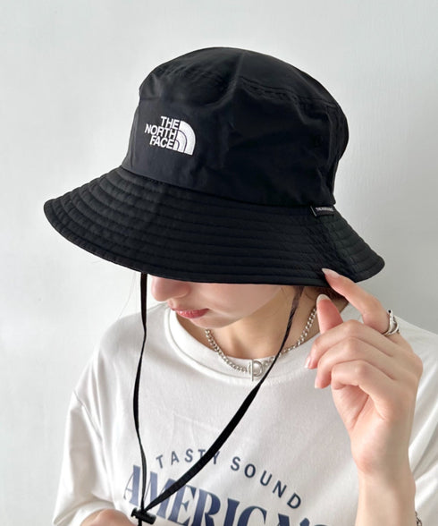 【】THE NORTH FACE(ザ・ノースフェイス)/吸湿速乾 冷感素材 ナイロンバケットハット サファリハット アドベンチャーハット ロゴ刺繍/TNF LIGHT BUCKET HAT | IM5262011 | ブラック