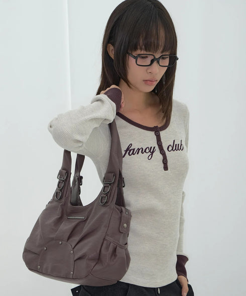 FANCY CLUB(ファンシークラブ)/大容量 ショルダー トート ホーボーバッグ/RANMA HOBO BAG | AT1262016 | ブラウン