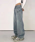 MUCENT(ムセント)/バック レタリング ワイド デニムパンツ/NOVA BACK LETTERING WIDE DENIM PANTS | AT2262017 | ライトブルー