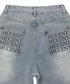 MUCENT(ムセント)/バック レタリング ワイド デニムパンツ/NOVA BACK LETTERING WIDE DENIM PANTS | AT2262017 | ライトブルー