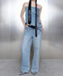 MUCENT(ムセント)/バック レタリング ワイド デニムパンツ/NOVA BACK LETTERING WIDE DENIM PANTS | AT2262017 | ライトブルー