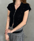 サイドスタッズダブルジップコンパクトトップス | BA2262017 | ブラック