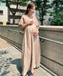 【マタニティ】産前・産後◎Vネックシャーリングロングワンピース Vネックデザインマタニティワンピース Vネックシャーリング楽々ワンピ サイドポケット付き■動画あり | MD2265052 | ベージュ