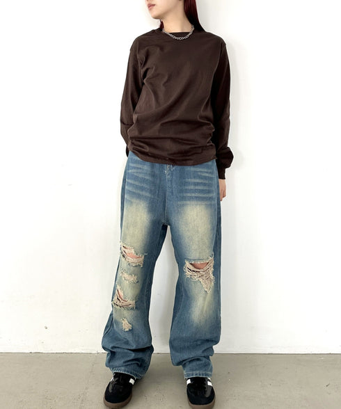 GILDAN(ギルダン) /ベーシック ロングスリーブ Tシャツ コットン ビッグシルエット オーバーサイズ サイズカラバリ豊富 長袖 ロンT 6.0オンス | 2193062 | ダークブラウン