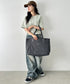【】THE NORTH FACE(ザ・ノースフェイス)/PC A4収納可 大容量 トートバッグ ロゴプリント / LINDEN TOTE BAG | IM1262021 | チャコールグレー